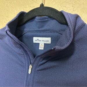 Peter Millar men’s quarter zip active sweater size small blue stripe